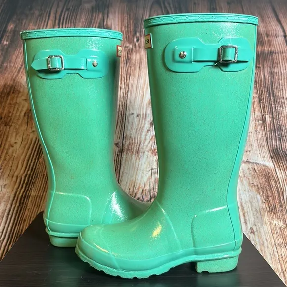 Hunter Original Tall Glitter Rain Boots Womens Sz 5