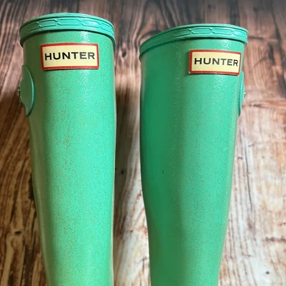 Hunter Original Tall Glitter Rain Boots Womens Sz 5