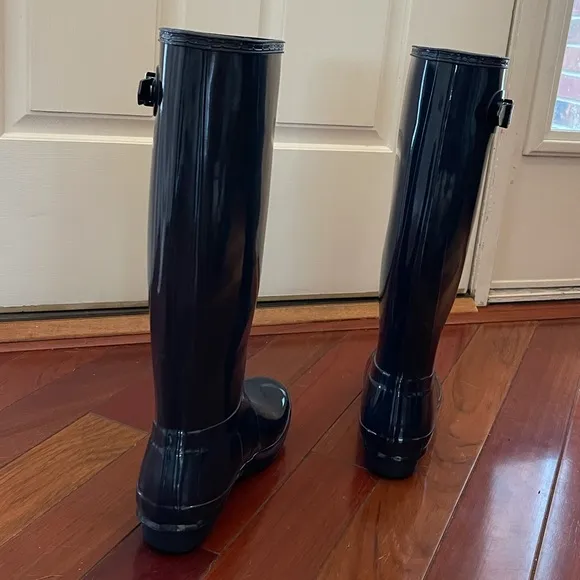 Hunter Original Tall Gloss Rain Boots - Navy