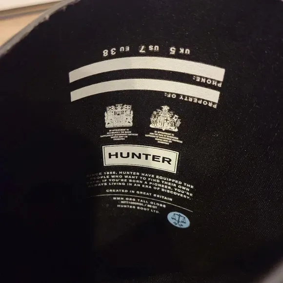 Hunter Original Tall Glossy Boots - Size 7