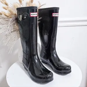 Hunter original tall glossy rain boots size 7