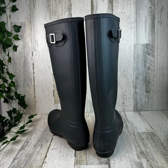 Hunter Original Tall Ladies Blue/gray Rain Boots Sz 10