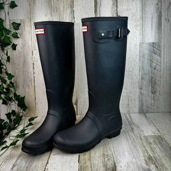Hunter Original Tall Ladies Blue/gray Rain Boots Sz 10