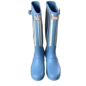 Hunter Original Tall Matte Rain boots Forget Me Not/white US Size 10