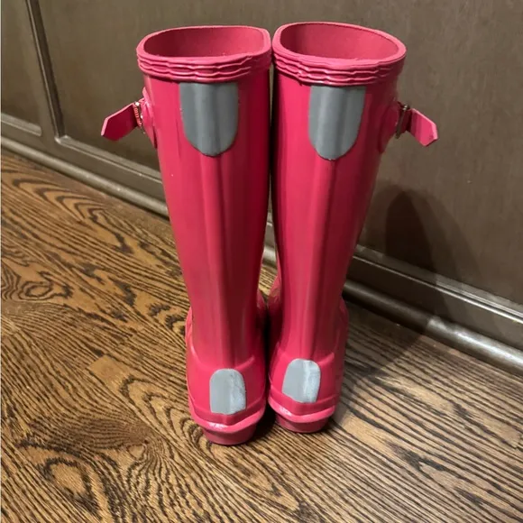 Hunter Pink Rain Boots, Size 1, Tall Boots, EUC