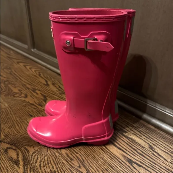 Hunter Pink Rain Boots, Size 1, Tall Boots, EUC