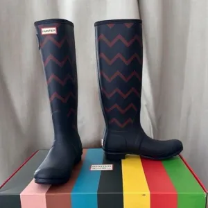 Hunter Rain Boots Rowing Blazers X Hunter Zig Zag Ultra Tall Knee High Chevron