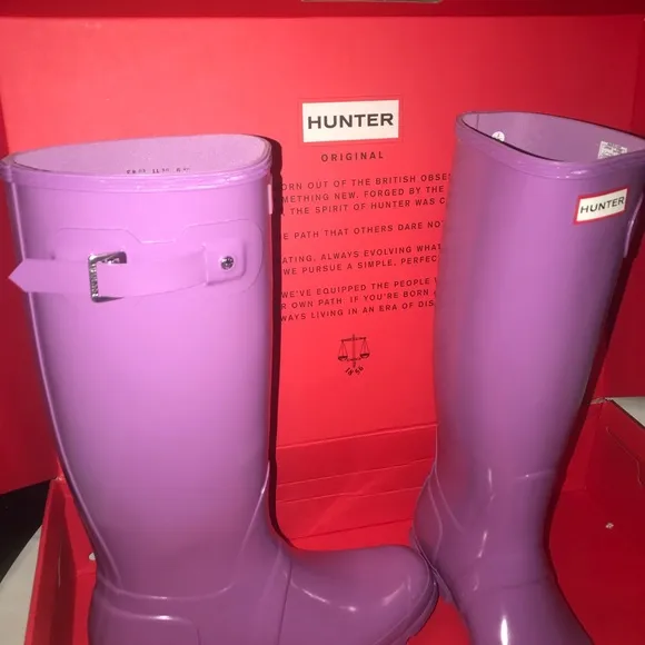 Hunter tall boots lilac purple