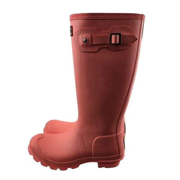 Hunter Tall Rain Boots Girls 6 Boys 5 Wellies Pink Orange Preppy Knee High Logo