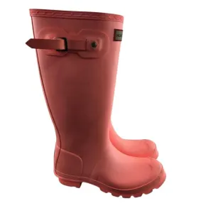 Hunter Tall Rain Boots Girls 6 Boys 5 Wellies Pink Orange Preppy Knee High Logo