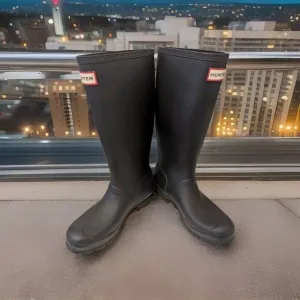 HUNTER TALL RAIN BOOTS GIRLS SZ 5 Black