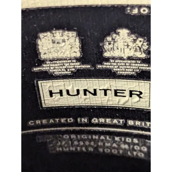 HUNTER TALL RAIN BOOTS GIRLS SZ 5 Black