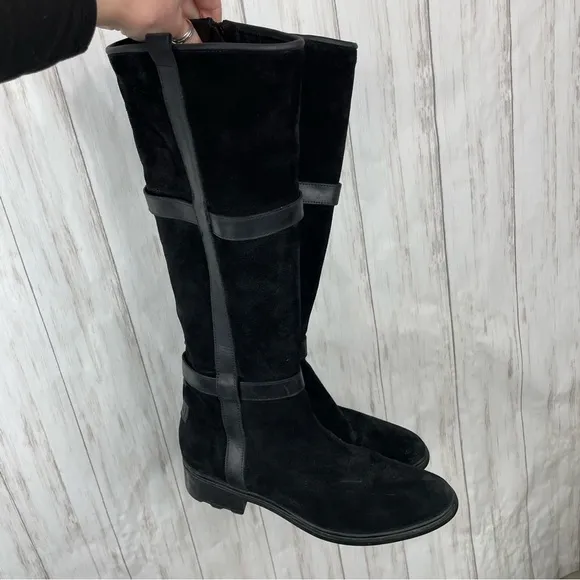 Hunter Willingen Leather Suede Tall Boots sz 9