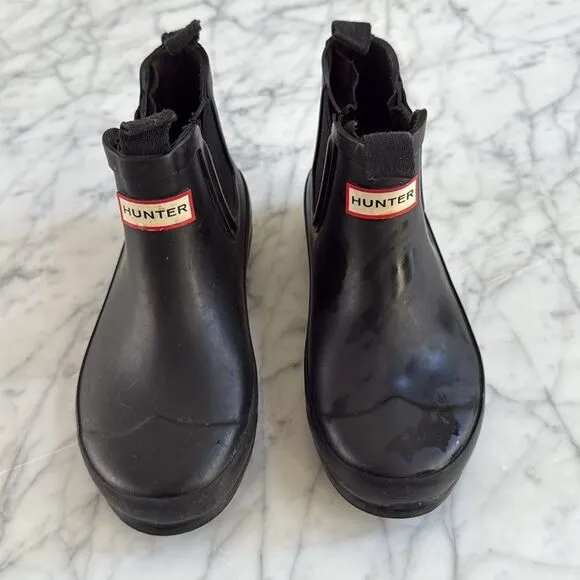 Hunter Black  Kids Original Chelsea Boots Rain Size 12