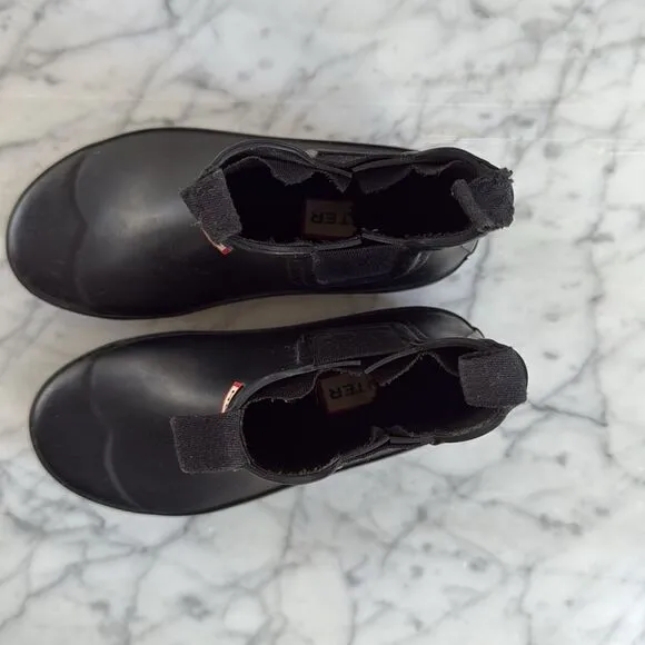 Hunter Black  Kids Original Chelsea Boots Rain Size 12