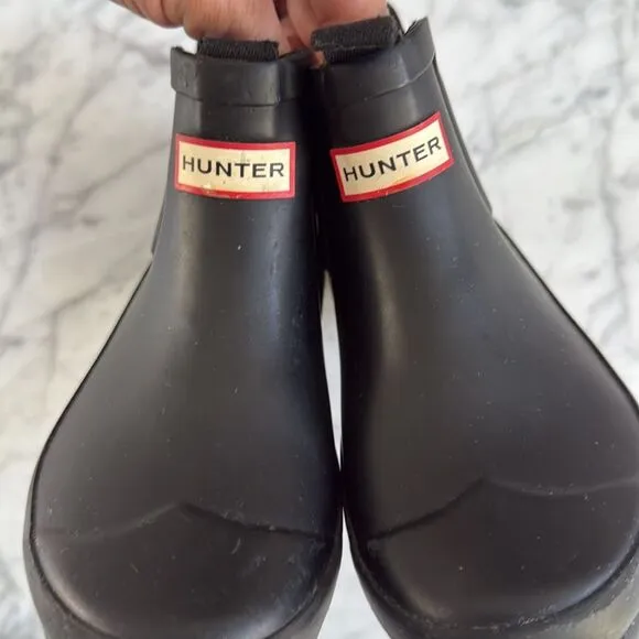 Hunter Black  Kids Original Chelsea Boots Rain Size 12
