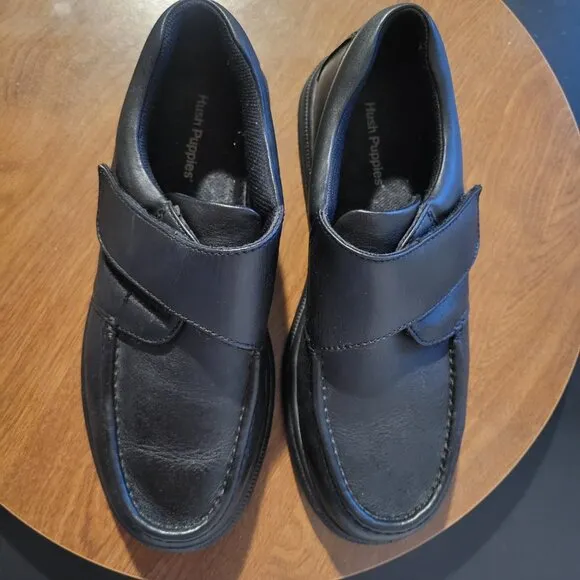 Hush Puppies Men’s 9.5W, Black Leather Oxford, Comfort Curve, Like New, EUC