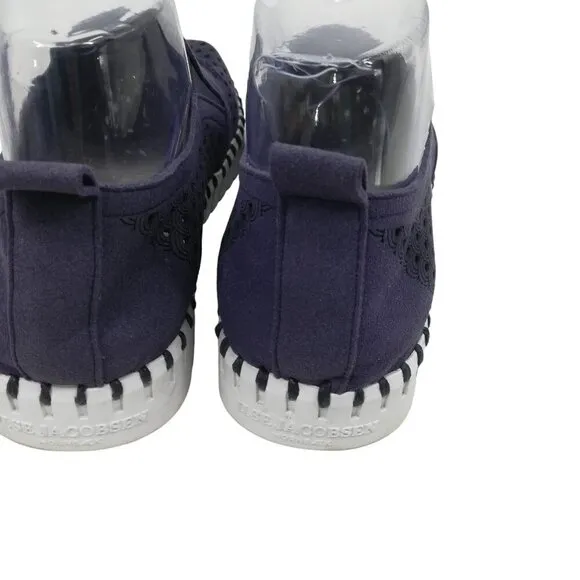 Ilse Jacobsen Tulip Slip On Blue Perforated Comfort Shoes Size 38 US 8 Comfort