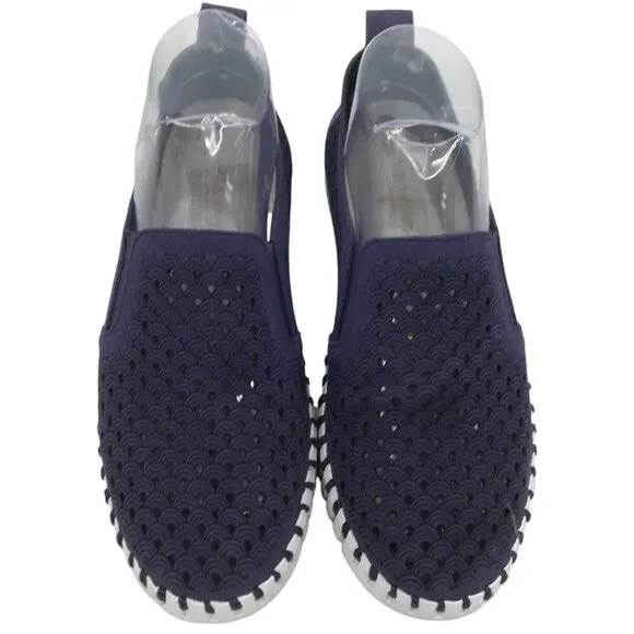 Ilse Jacobsen Tulip Slip On Blue Perforated Comfort Shoes Size 38 US 8 Comfort