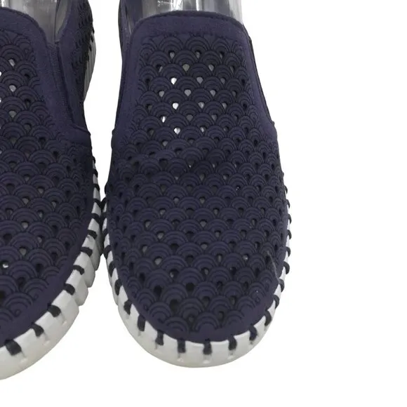 Ilse Jacobsen Tulip Slip On Blue Perforated Comfort Shoes Size 38 US 8 Comfort