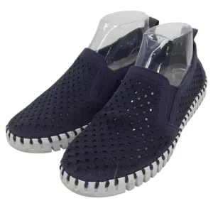 Ilse Jacobsen Tulip Slip On Blue Perforated Comfort Shoes Size 38 US 8 Comfort