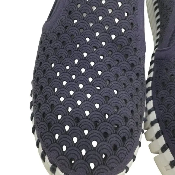 Ilse Jacobsen Tulip Slip On Blue Perforated Comfort Shoes Size 38 US 8 Comfort