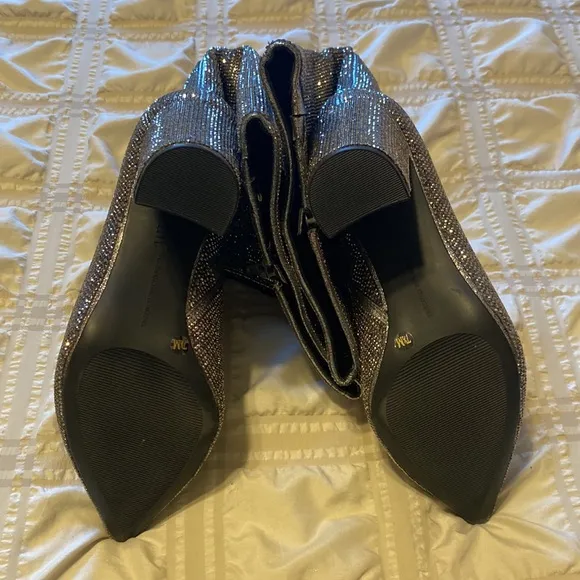 INC International Concepts PAITON 2 Tall Rhinestone Boots PEWTER