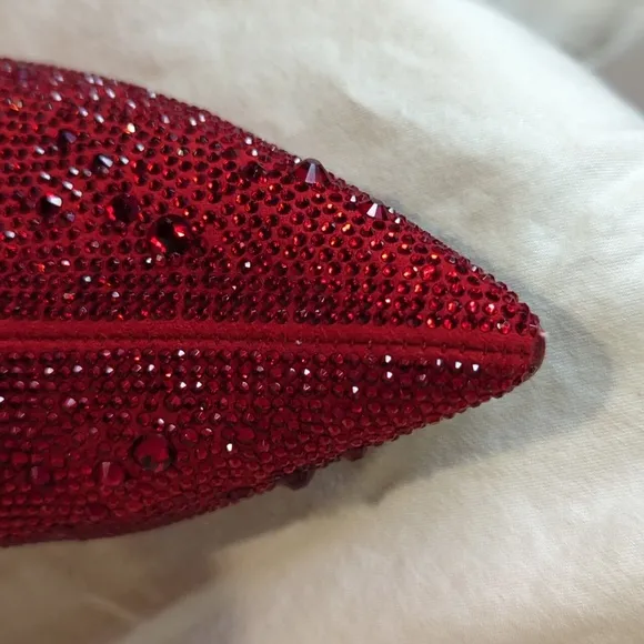 INC Reisa Womens RED Pointed Toe Sparkle Ankle Boots size 5.5