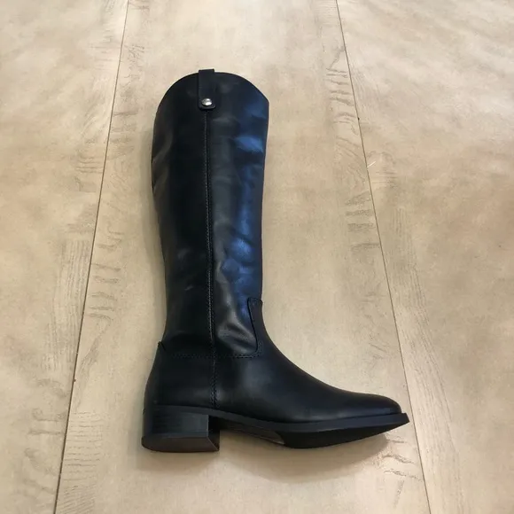 INC Womens Fawne Black Leather Tall Riding Boots 6.5 M
