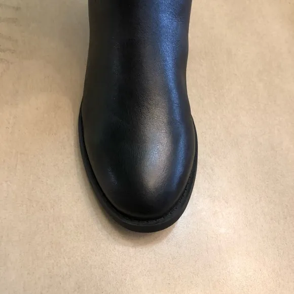 INC Womens Fawne Black Leather Tall Riding Boots 6.5 M