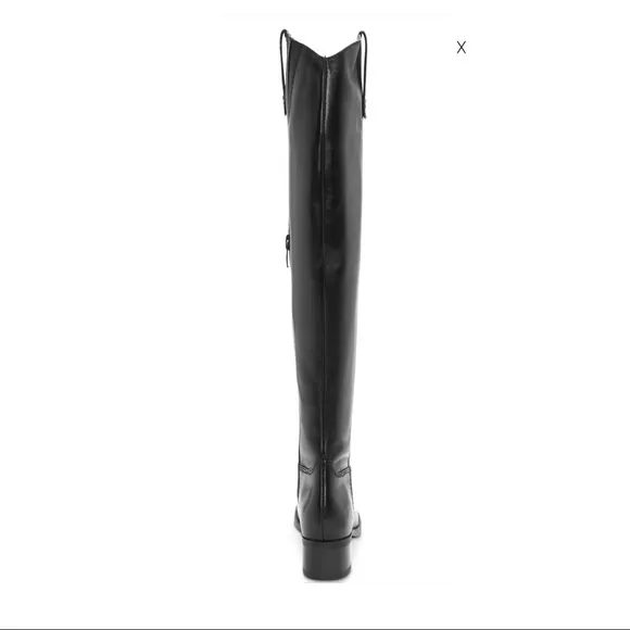 INC Womens Fawne Black Leather Tall Riding Boots 6.5 M