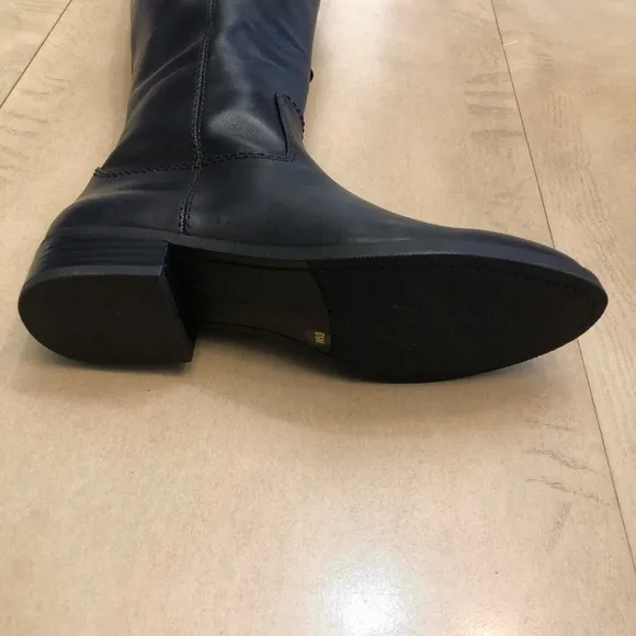 INC Womens Fawne Black Leather Tall Riding Boots 6.5 M