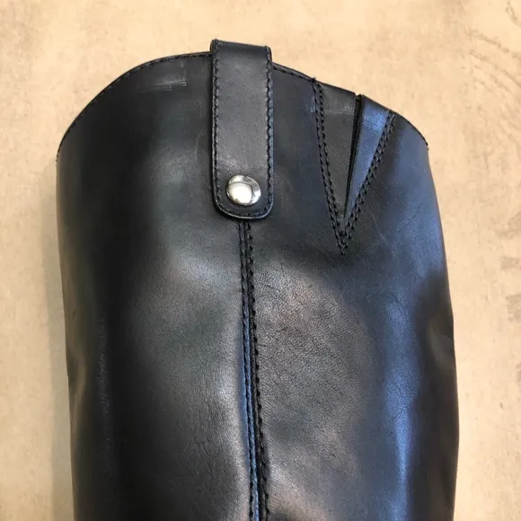 INC Womens Fawne Black Leather Tall Riding Boots 6.5 M