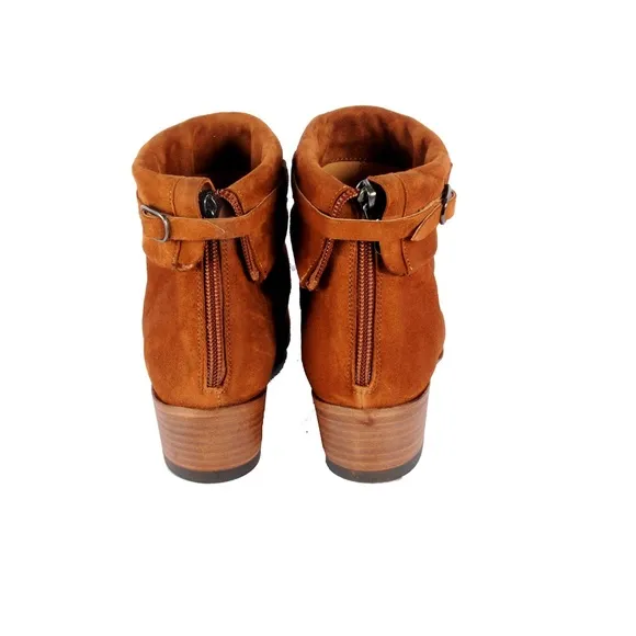 Ink ankle Ankle boots in brown suede with buckle a