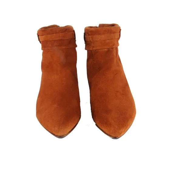 Ink ankle Ankle boots in brown suede with buckle a