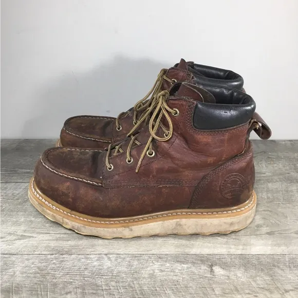 Irish Setter 83606 Ashby Brown Leather Aluminum Toe Work Mens Boots Size 10 D