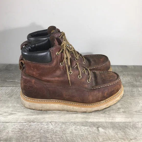 Irish Setter 83606 Ashby Brown Leather Aluminum Toe Work Mens Boots Size 10 D