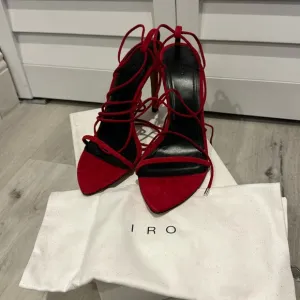 IRO NWT Strappy Sexy Red Suede Heel Sandals with Dust Bag and box.