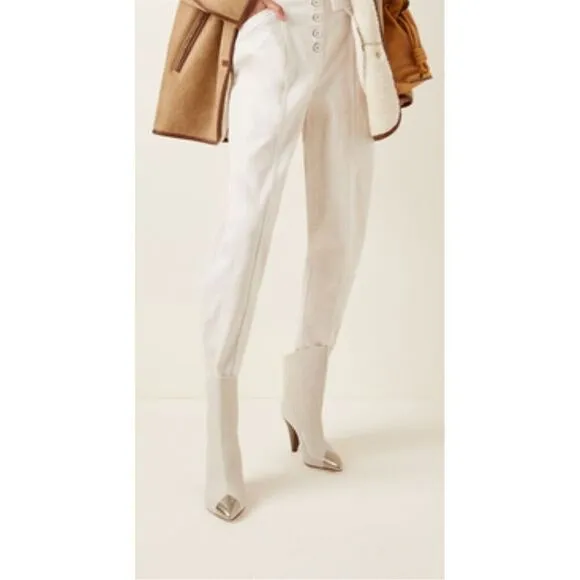 Isabel Marant Lapio Women's White Leather Ankle Boots Size 8.5