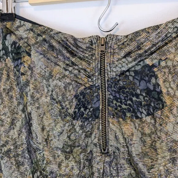 ISABEL MARANT metallic silk skirt animal print