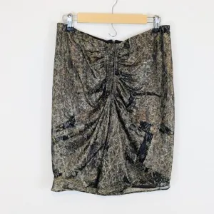 ISABEL MARANT metallic silk skirt animal print