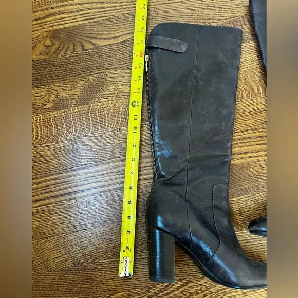 ISOLA Calla Brown Knee High Boots Tall Leather Classic Heel Distressed 6.5