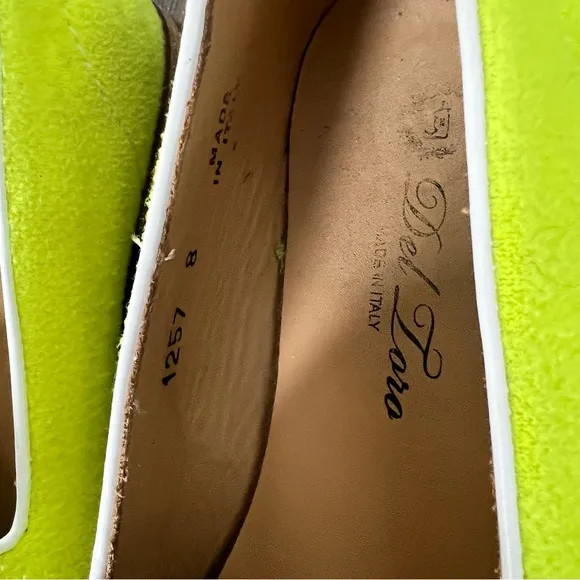 Italian Del Toro felted tennis ball shoes red stripe size 8 loafers