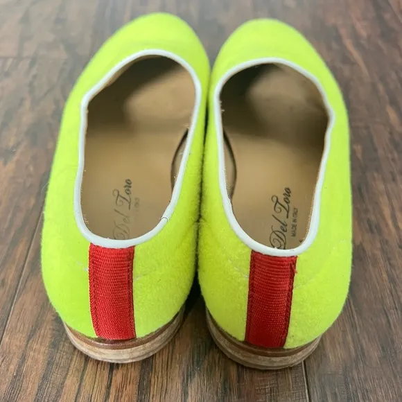 Italian Del Toro felted tennis ball shoes red stripe size 8 loafers