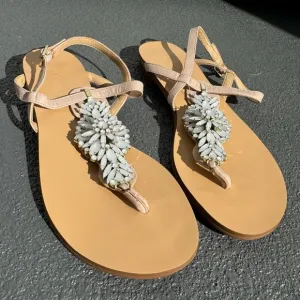 IVANKA TRUMP white jeweler sandals size 5.5 women’s