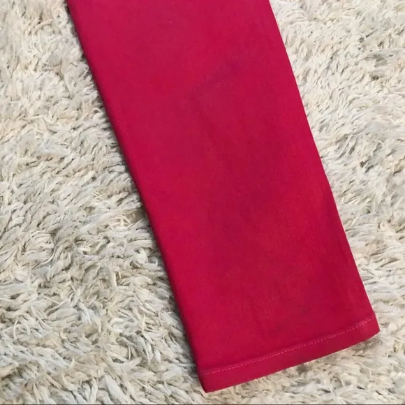 J BRAND Hewson Mid Rise Shock Pink Skinny Jeans
