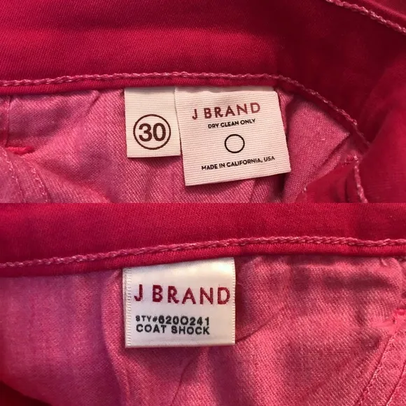J BRAND Hewson Mid Rise Shock Pink Skinny Jeans