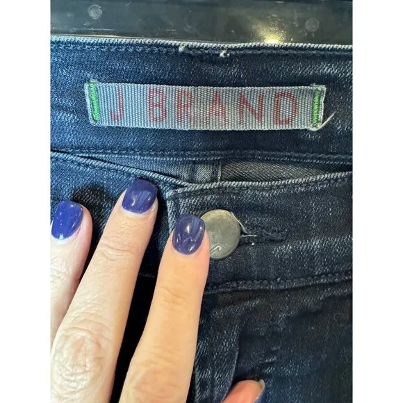 J Brand Jeans Women 26 Blue Denim Cotton Blend Dark Wash Tudor Skinny Leg Ankle