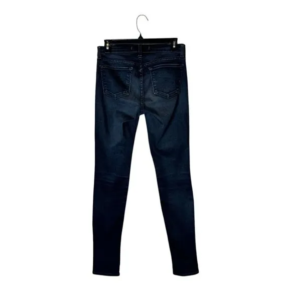 J Brand Jeans Women 26 Blue Denim Cotton Blend Dark Wash Tudor Skinny Leg Ankle
