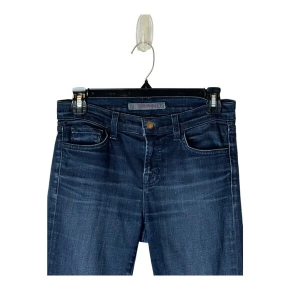 J Brand Jeans Women 26 Blue Denim Cotton Blend Dark Wash Tudor Skinny Leg Ankle